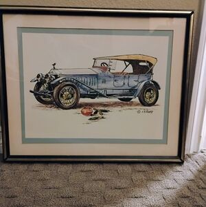 Vintage 1913 Rolls Royce Silver Ghost Art Print Framed